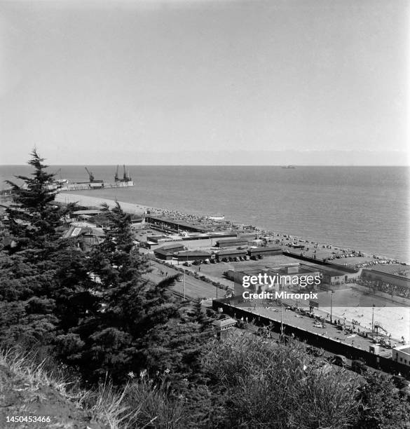 Aerial view of the seaside town of Folkestone in Kent. July 1950.