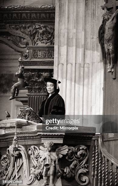 Mrs. Martin Luther King Addressed the congregation at St Paul's from the pulpit at the Mother's day Evensong Service.