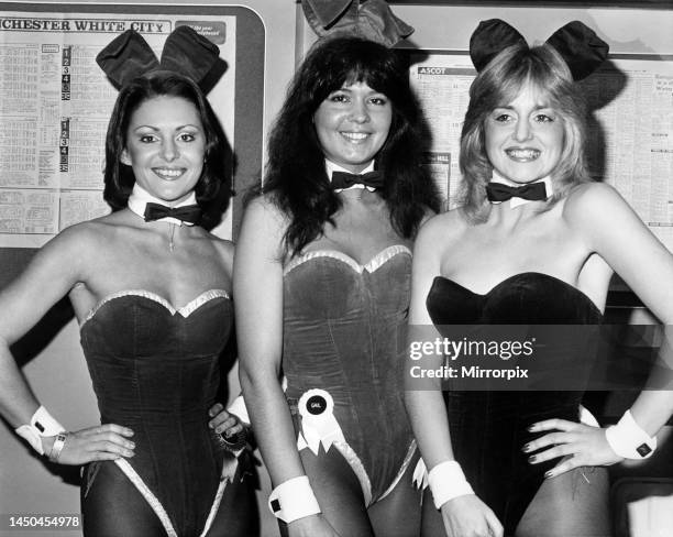 Bunny girls at a London night club. Circa 1969.