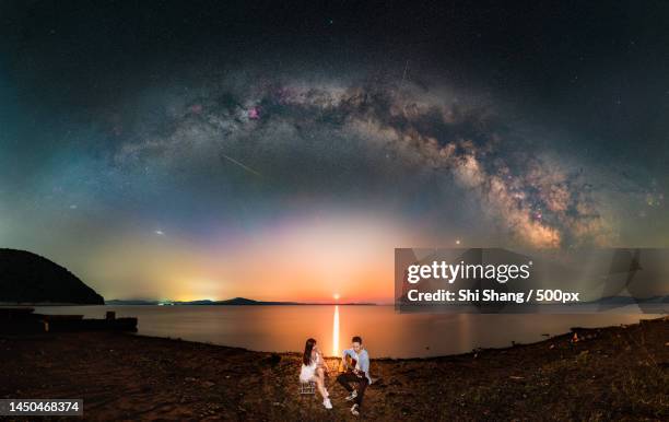 galaxy arch bridge - moonlight serenade - image stock pictures, royalty-free photos & images