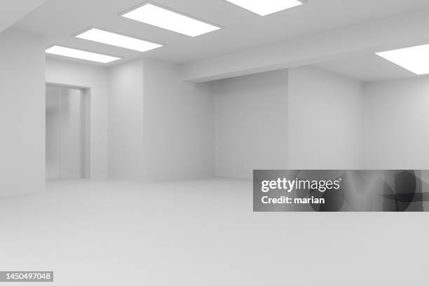 rooms and elevator doors, 3d rendering - wood slab wall stock pictures, royalty-free photos & images