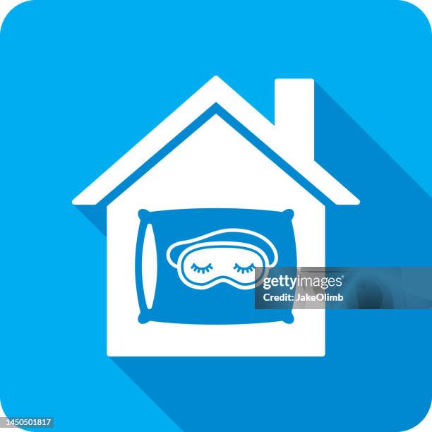 house sleeping mask pillow icon silhouette - eye mask stock illustrations