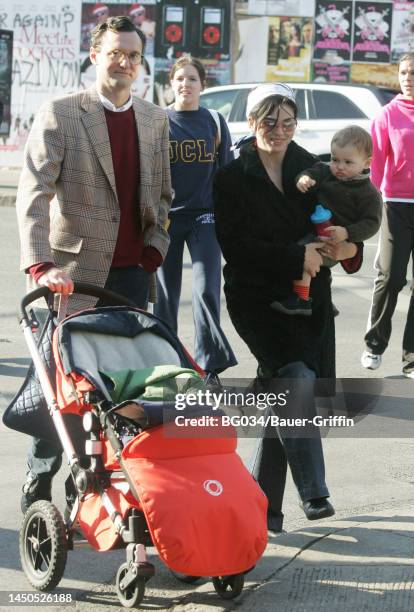 John Lambros and Karen Duffy are seen on January 01, 2005 in New York City.