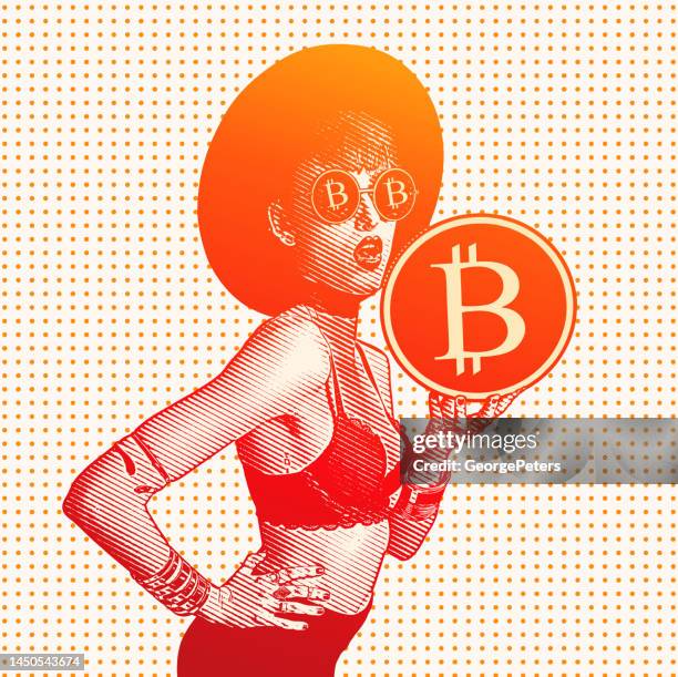 female cryptocurrency trader - hispanic millennials stock illustrations