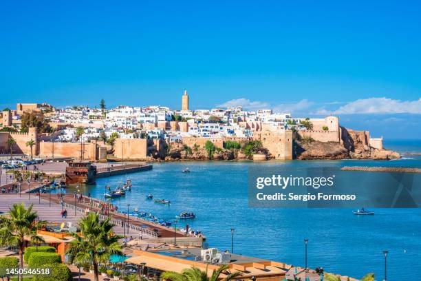 picturesque view of rabat, morocco's capital city - morrocco stock-fotos und bilder