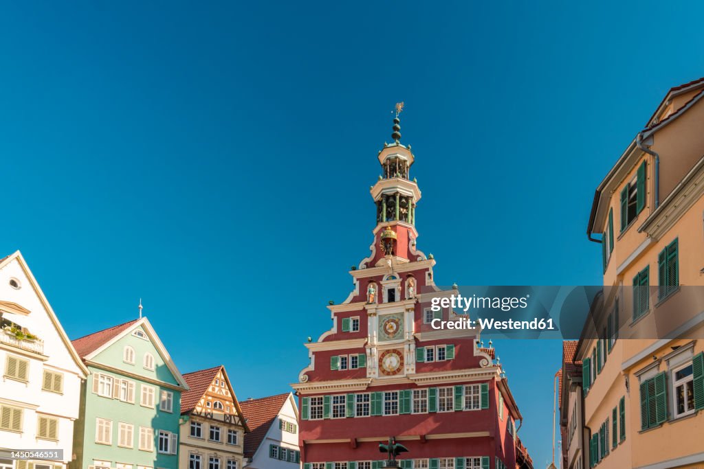 Germany, Baden-Wurttemberg, Esslingen, Clear sky over historic town hall