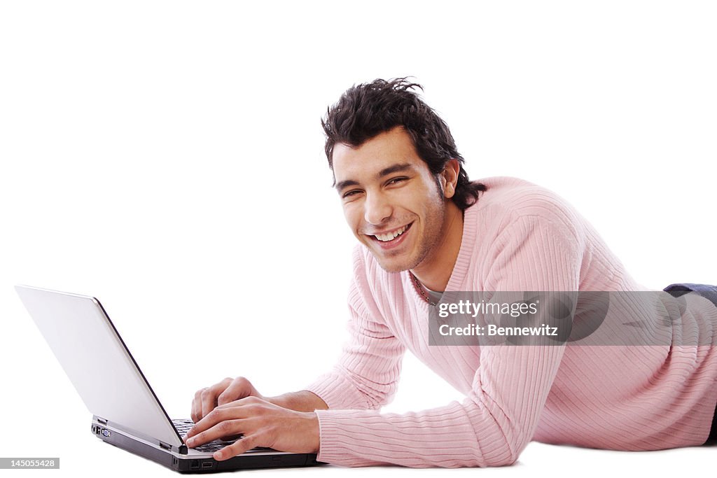 Young man with laptop