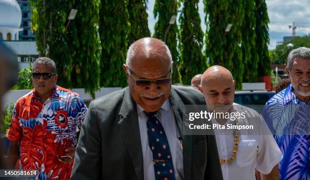 Sitiveni Ligamamada Rabuka is seen after the board meeting on December 20, 2022 in Suva, Fiji. Six days following the Fiji Election, Rabuka secured...