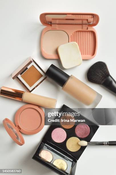 makeup products - dressing table stock pictures, royalty-free photos & images