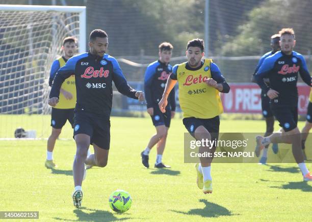 Juan Jesus of Napoli during a training session on December 20, 2022 in Naples, Italy.