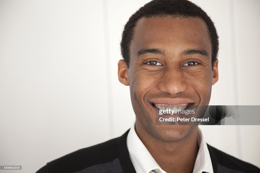 Smiling Black businessman