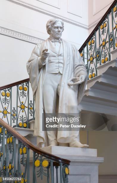 Statue of Michael Faraday at the Royal Institution on May 20,2013 in London, England.