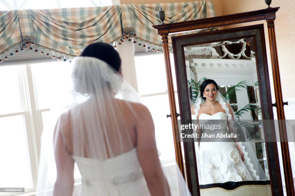 Egyptian bride in wedding dress