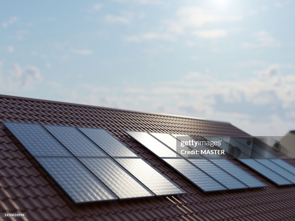 Solar panels on household roof