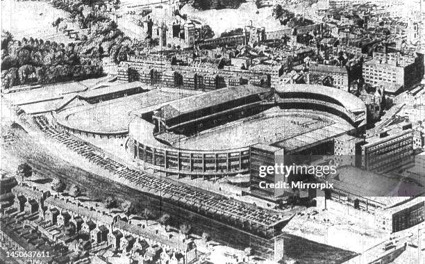 Cardiff Arms Park as the Welsh National Stadium. A new ground for club rugby on the present Arms Park cricket site. A County Cricket Ground, plus...