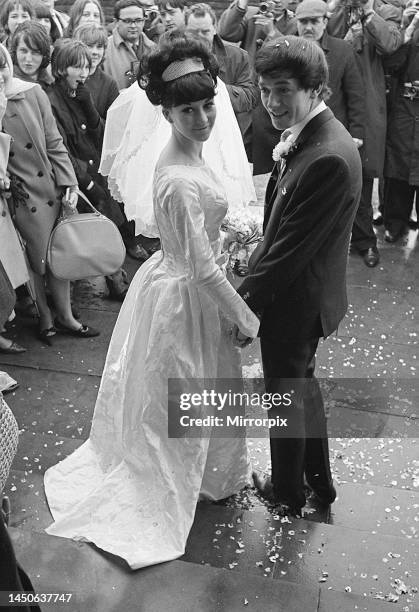 Allan Clarke, lead singer of The Hollies, marries Jennifer Bowstead in Coventry. 24th March 1964.