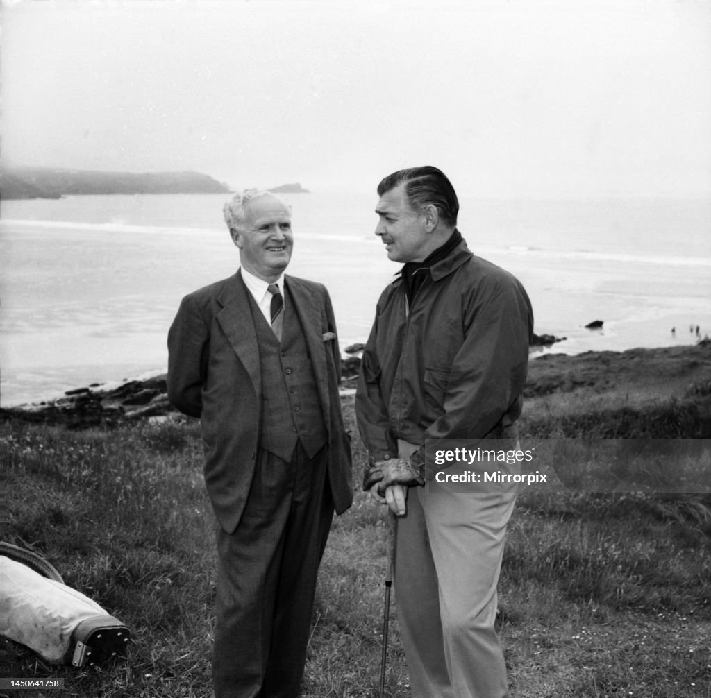 Karl Gable Clark Gable, famous film star, photographed at Newquay Golf Course ...