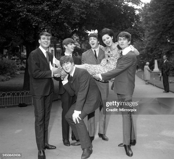 The Beatles with Billy J Kramer and Susan Maughan at the Embankment gardens. 10th September 1963.