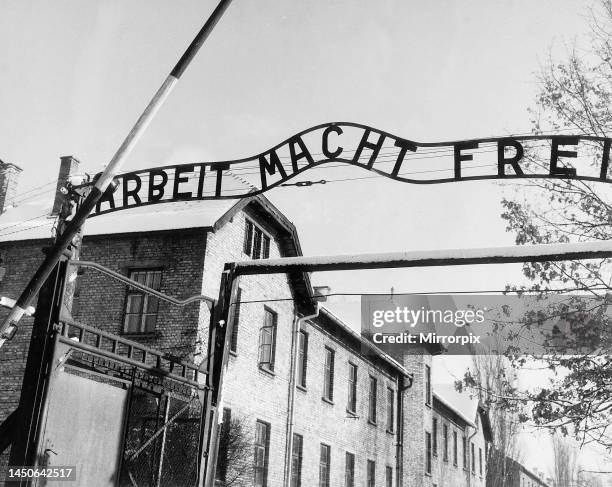 Entrance to Auschwitz concentration camp. March 1964.