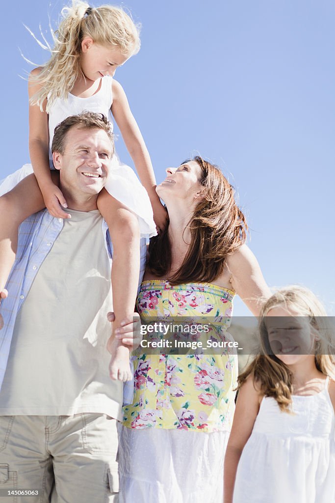 Family walking together outdoors