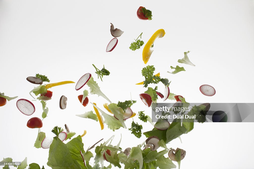 Salad against a white background