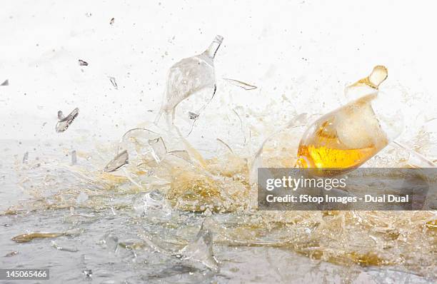 glasses of beer shattering - broken sound stock pictures, royalty-free photos & images