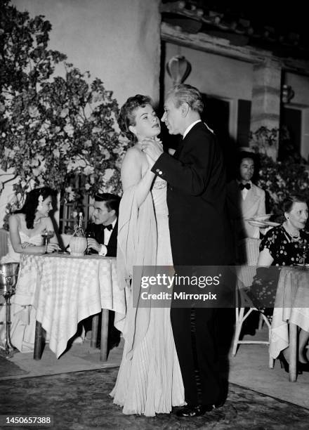George Raft and Coleen Gray in the tango scene from film I'll Get You for This. 21/6/1950.