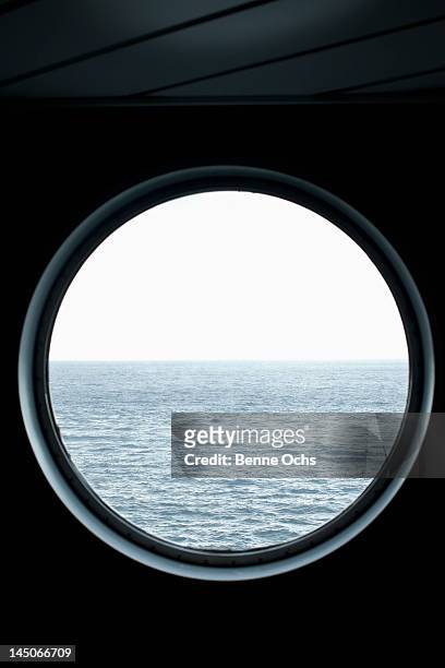 view of the sea through a porthole - port hole stock pictures, royalty-free photos & images