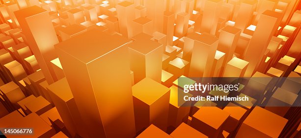 Rectangular Orhard Orange Three Dimensional Rectangular Shapes High-Res Vector Graphic ...