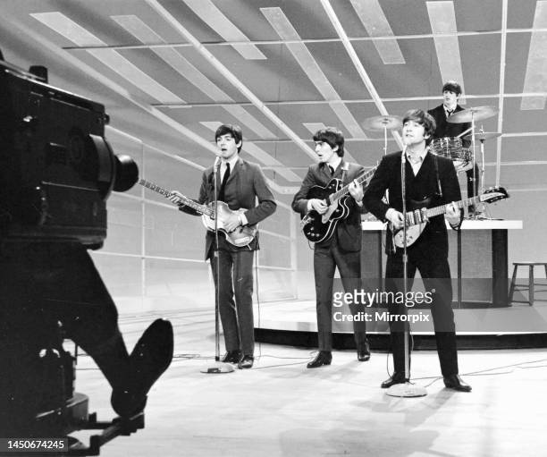 The Beatles rehearse their appearance on the Ed Sullivan Show. 8th February 1964.