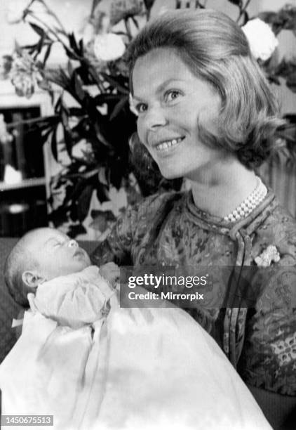 Prince Edward of Kent - The Duke of Kent. The Duchess of Kent pictured with her new baby daughter Lady Helen Windsor, sleeping soundly and son Earl...