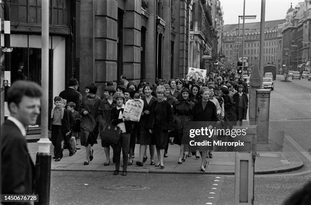 Beatles fans pictured ahead of the groups Sunday Night at the London Palladium television performance. October 1963.