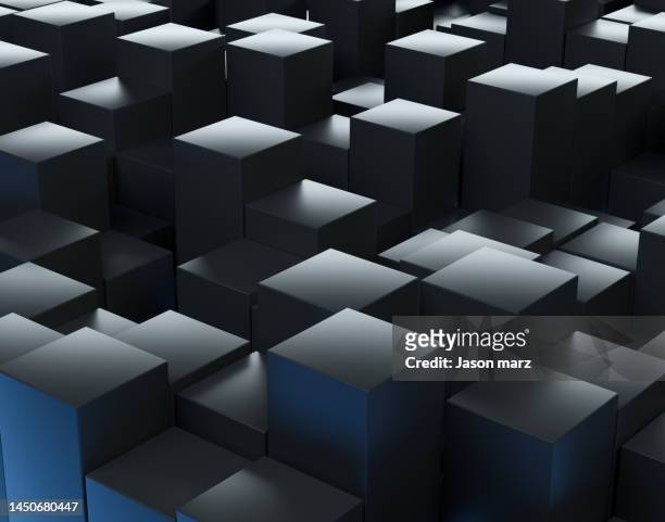 3d cube background - black cube stock pictures, royalty-free photos & images