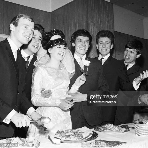 Allan Clarke, lead singer of The Hollies, marries Jennifer Bowstead in Coventry. 24th March 1964.