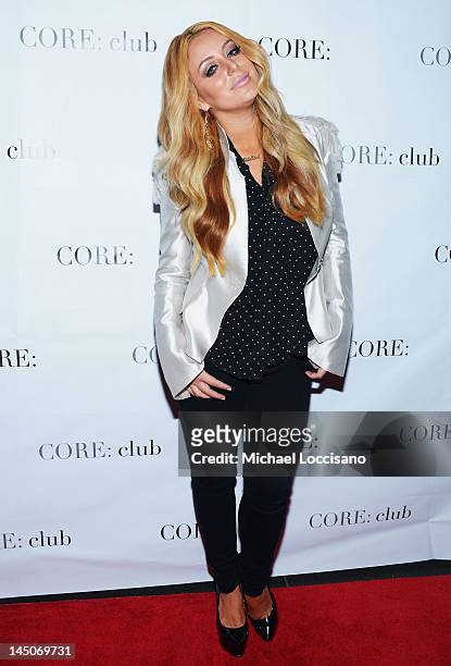 Personality/Singer Aubrey O'Day attends an Exclusive Panel Discussion as Celebrity Apprentice Contestants Reunite at CORE: club on May 22, 2012 in...