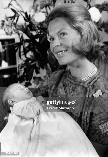 Prince Edward of Kent - The Duke of Kent. The Duchess of Kent pictured with her new baby daughter Lady Helen Windsor, sleeping soundly and son Earl...