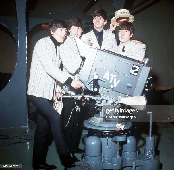 The Beatles rehearse for an ATV Show with Morcambe and Wise. 2nd December 1963.