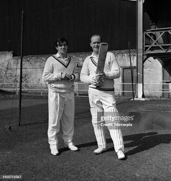 Brian Close and Fred Trueman at the start of the 1964 season. 15th April 1964.