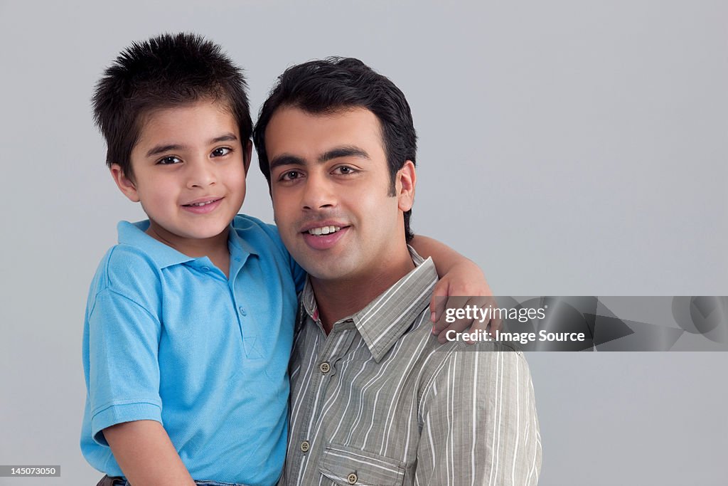 Portrait of father and son