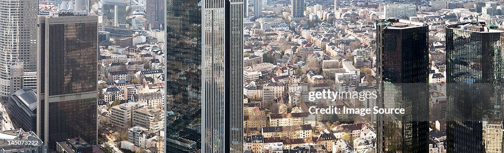 Geschäftsviertel – Blick vom Maintower, Hessen, Frankfurt am Main, Deutschland