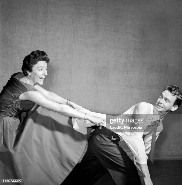 Actress Noele Gordon seen here with Midlands TV producer Reg Watson. January 1957.