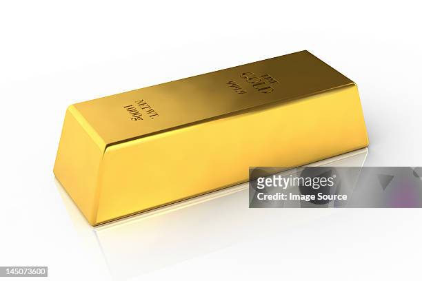fine gold bar on white background - gold edelmetall stock-grafiken, -clipart, -cartoons und -symbole