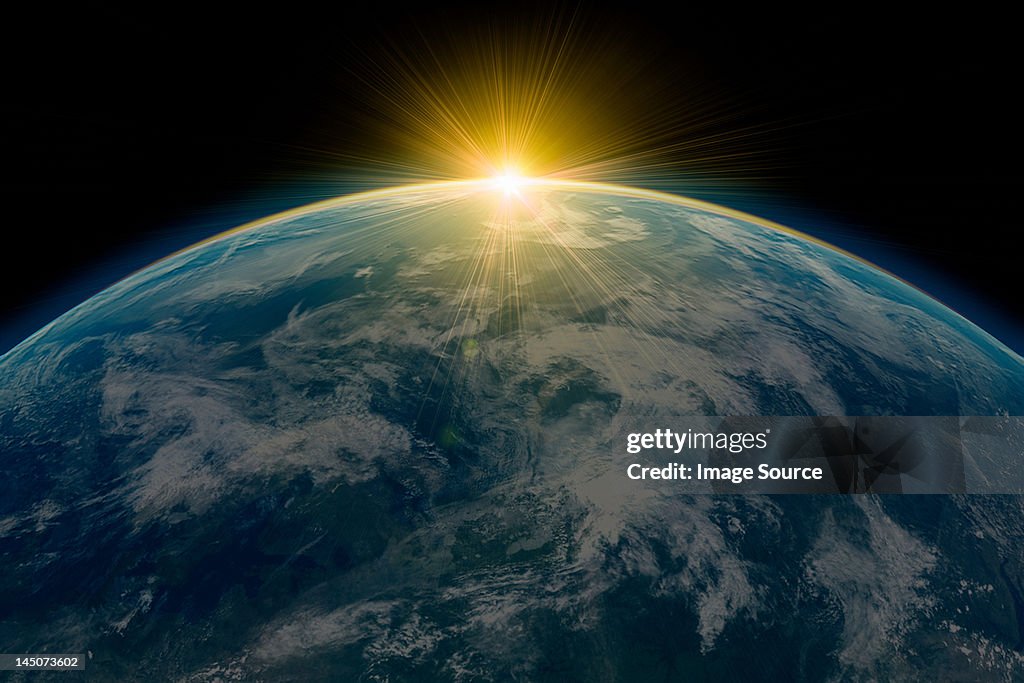 Sunrise over planet earth