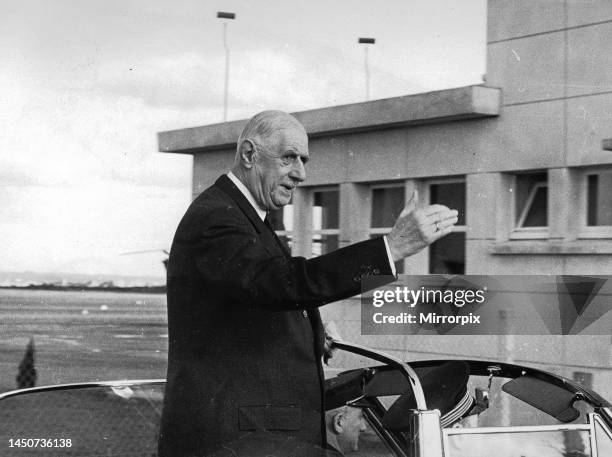 Charles De Gaulle at Quimper on his three day tour of Brittany, France. 11th February 1969.