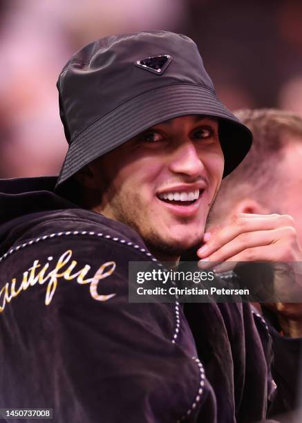 Washington Wizards forward, Kyle Kuzma attends the NBA game between the Phoenix Suns and the Los Angeles Lakers at Footprint Center on December 19,...