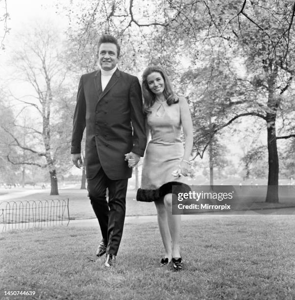 Newlyweds Johnny Cash and June Carter Cash in London, Friday 3rd May 1968.