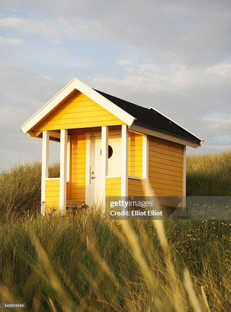 Yellow bathing hut