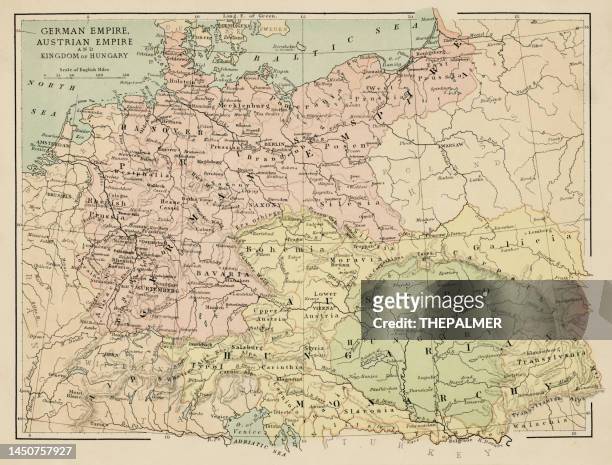 map of german and austrian empire - rust   germany stock illustrations