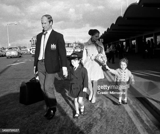 Bobby Charlton with his wife Norma and their two children Suzanne and Andrea . October 1968.