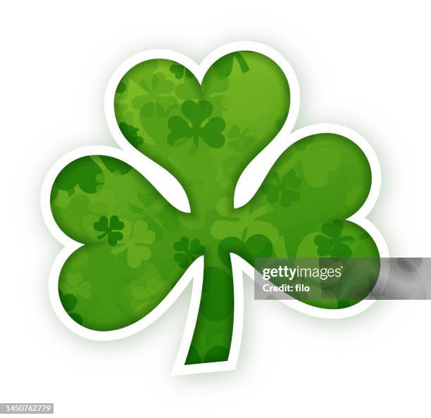 textured clover shamrock st. patrick's day symbol design element - st patrick day background stock illustrations